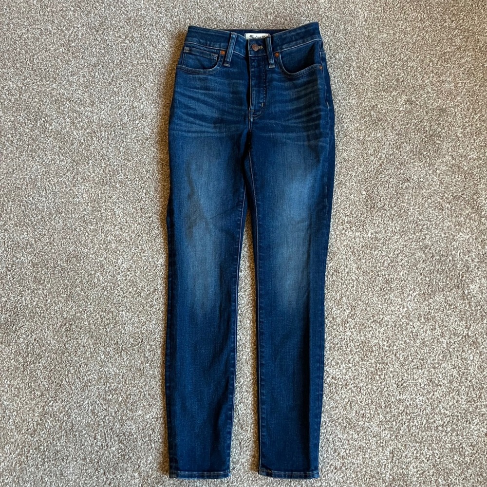 Madewell High Rise Skinny Jeans Dark Wash Denim Womens 24 Inseam 28